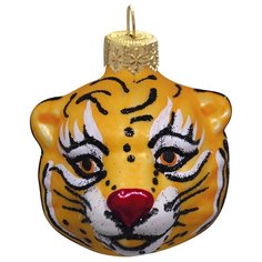 Елочное украшение "Голова Тигра" 7см, подарочная упаковка Батик