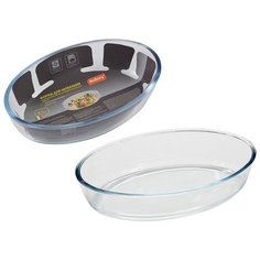 Форма для запекания из боросил стекла 0,7 л, овальной формы без ручек, серия Cristallino, тм Mallony (005562)