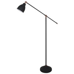 Торшер Arte Lamp Braccio A2054PN-1BK, E27, 60 Вт, цвет арматуры: черный, цвет плафона/абажура: черный
