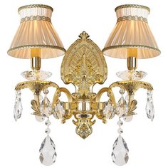 Настенный светильник Wertmark Laurencia WE375.02.301, E14, 80 Вт, кол-во ламп: 2 шт., цвет арматуры: золотой, цвет плафона: бежевый