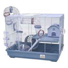 Клетка для грызунов 47x30x37 см двухэтажная с домиком и тоннелем Kredo