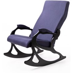 Кресло- качалка Санторини ткань деним, каркас венге Мебелик