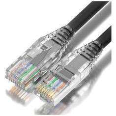 Патч-корд (GCR-LSZH54) 0.2m PROF LSZH UTP кат.5e CU, черный, коннектор ABS, 24 AWG, ethernet high speed 1 Гбит/с, RJ45, T568B