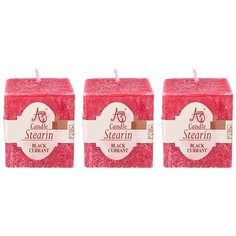 Набор ароматических стеариновых свечей из 3 шт black currant Adpal (348-852)