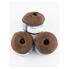Пряжа Пехорка Ажурная, 100 % хлопок, 50 г, 280 м, 3 шт., 251 коричневый