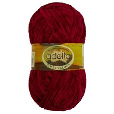 Пряжа Adelia Dolly Velour, 100 г, 93 м, 2 шт., №21 красный
