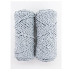 Пряжа Adelia MIMI 2шт, 100 % полиэстер, 100 г, 80 м, 2 шт., №03 серый