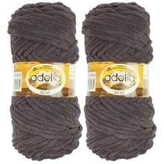 Пряжа Adelia MIMI 2шт, 100 % полиэстер, 100 г, 80 м, 2 шт., №13 т.серый