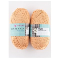 Пряжа Пехорка Жемчужная 2шт, 50 % хлопок, 50 % вискоза, 100 г, 425 м, 2 шт., 18 персик