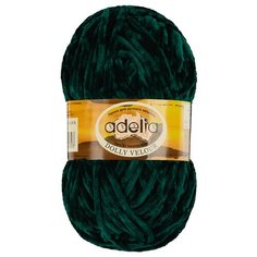 Пряжа Adelia Dolly Velour, 100 г, 93 м, 2 шт., №13 зеленый