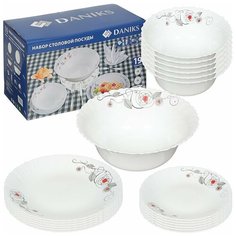 Столовый сервиз Daniks Рапсодия, 6 персон, 19 предм., белый