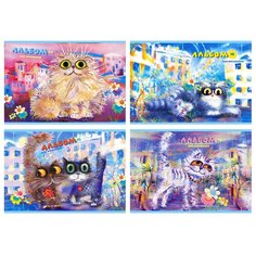Альбом для рисования BG Котики 29.4 х 20.5 см (А4), 100 г/м², 16 л., 4 шт. ассорти BG®