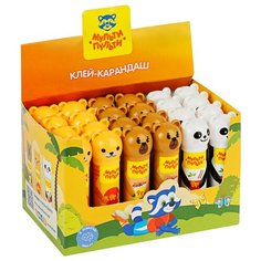 Мульти-Пульти Клей-карандаш Зверята: Кот, Мишка, Панда GS_33742 24 шт