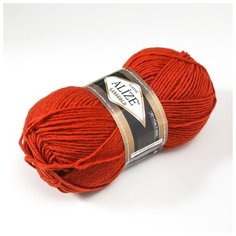 Пряжа ALIZE "Lanagold", 51% акрил, 49% шерсть, 240 м*100 г, 36 терракот