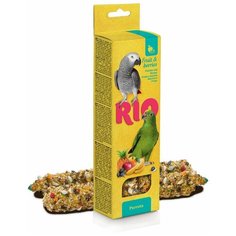 RIO палочки для попугаев с фруктами и ягодами коробка 2*90г (2 шт)