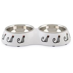 Миска Beeztees 650741 для кошек 2х 160 мл белый