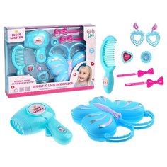 Набор парикмахера Girls Club "Модница", 9 предметов, с феном и расческой, в коробке (IT106433)