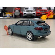 Металлическая масштабная модель PORSCHE Cayenne S 1:32 детская машинка открываются двери багажник инерционная свет звук коллекционная АВТОПАНОРАМА