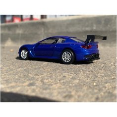 Масштабная металлическая модель автомобиля Maseratti GranTurismo MC GT4 синяя спортивная машинка детская развивающая коллекционная открываются двери АВТОПАНОРАМА