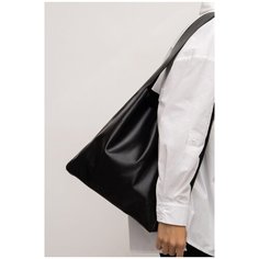 Сумка из натуральной кожи на широкой лямке C038/teora Черный Emka Fashion