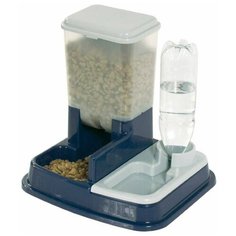 [285.3.5344046] Flamingo Автоматическая кормушка + поилка DUO MAX 34*27*36 см, синяя