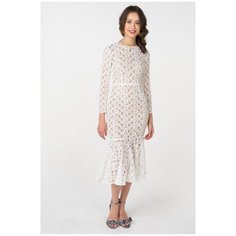 Кружевное платье миди с оборкой SS18-28-0639-FS Белый 40 T Skirt