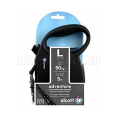 ALCOTT ADVENTURE рулетка антискользящая ручка (лента) L/5м/50кг (черный)