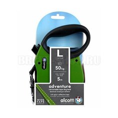 ALCOTT ADVENTURE рулетка антискользящая ручка (лента) L/5м/50кг (зеленый)