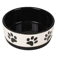 Flamingo Миска для собак. KENZO, керамика, нескольз., 14 см 440 мл, черн-бел