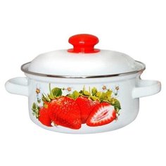 Кастрюля Лысьвенские эмали С-1508АП2/4, 1.5 л, сочная клубника