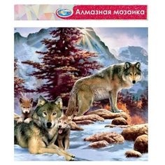 Центрум. Алмазная мозаика 40х50 см арт.87114 "Волки" без подрамника, частичная выкладка Centrum