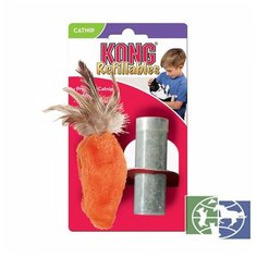 KONG игрушка для кошек "Морковь" 15 см плюш с тубом кошачьей мяты NH4
