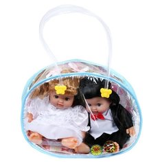 Карапуз. Набор из 2-х кукол "Жених и невеста", цвет в ассорт. в сумке арт.213-037V