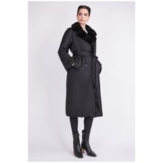 Утепленный плащ с поясом 5у-8117/7-2631/153 Черный 48 Electrastyle