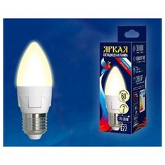 Uniel Лампа светодиодная свеча Uniel LED-C37 7W/WW/E27/FR PLP01WH E27 7W 3000K