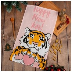 Полотенце "Доляна" Happy meow year 35х60 см,100% хлопок 160 г/м2 7087528
