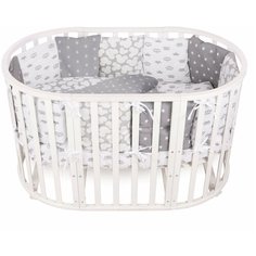 Борт в кроватку 12 предметов (12 подушек-бортиков) AmaroBaby SILVER (серый)