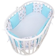 Amarobaby бортик Ежики (12 предметов) голубой