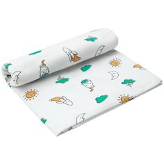 Пеленка трикотажная Amarobaby (Soft Hugs) , Банановый коктейль, белый, 120х90 см.