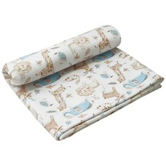 Пеленка трикотажная Amarobaby (Soft Hugs) Сафари, белый, 120х90 см.
