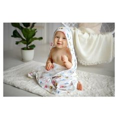 Простынка с уголком муслиновая (для купания) Amarobaby Bath time 120х70 Машинки