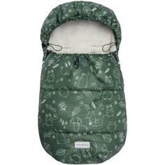 Конверт зимний меховой AMAROBABY Зверята, хаки, 85 см.