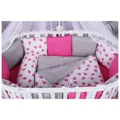 Amarobaby бортик Sweet (12 предметов) белый/розовый/серый