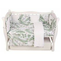 Бортик в кроватку 12 предметов AmaroBaby EXCLUSIVE Soft Collection Папоротники
