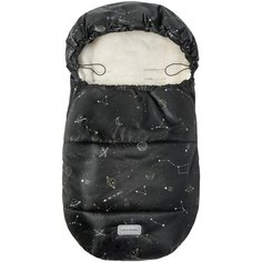 Конверт зимний меховой AMAROBABY Космос, черный, 85 см.