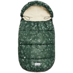 Конверт зимний меховой AMAROBABY Зверята, хаки, 105 см.