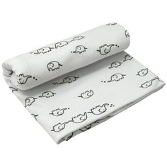 Пеленка трикотажная Amarobaby (Soft Hugs) Слоники , белый, 120х90 см.