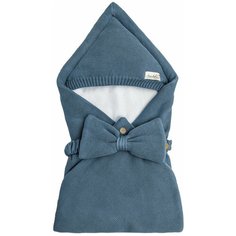 Конверт Amarobaby Pure Love Batic вязаный утепленный на выписку, джинс, 85см.