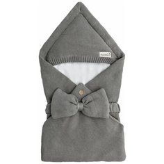 Конверт Amarobaby Pure Love Batic вязаный утепленный на выписку, серый, 85см.