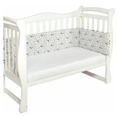 Двухсторонний бортик в кроватку 4 предмета (бортики на молнии) AmaroBaby Лес